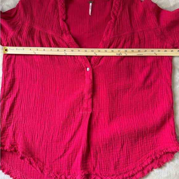 FREE PEOPLE Changing Horizons Pullover Top Red Size Large - Picture 6 of 9